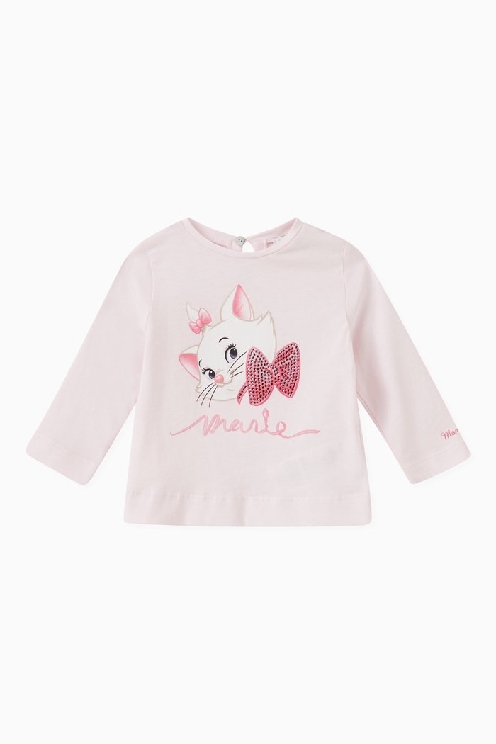 

Marie Print Long-sleeved T-shirt in Cotton, Pink
