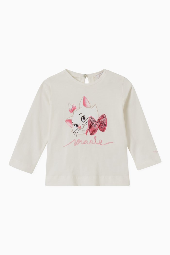 

Marie Print Long-sleeved T-shirt in Cotton, Neutral