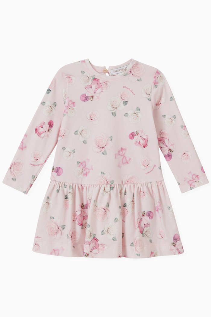 

Floral Dress in Cotton, Pink