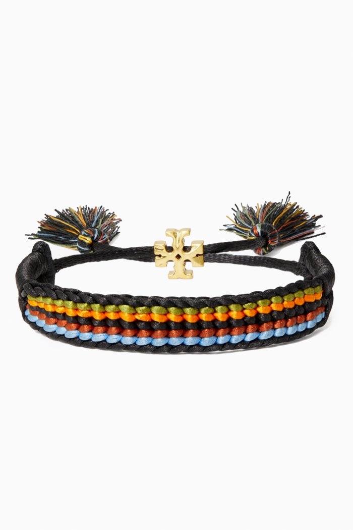

Woven Friendship Bracelet in Silk, Black