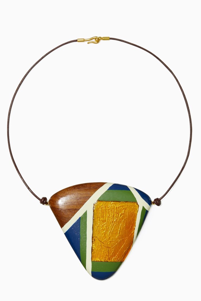 

Geo Wood Necklace, Multicolour