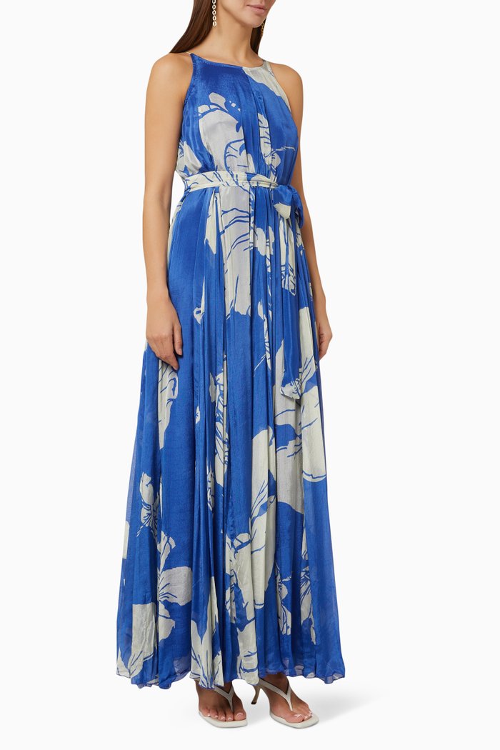 

Floral Dress in Chiffon, Blue