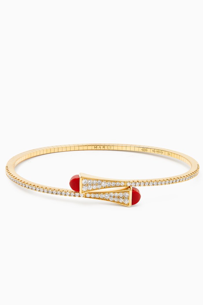 

Cleo Diamond & Agate Slim Bracelet with in 18kt Yellow Gold
