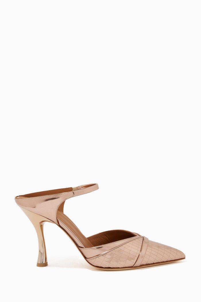

Jil 90 Mule Sandals in Metallic Leather, Gold