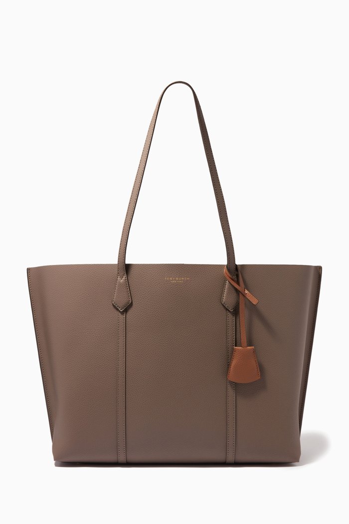 

Perry Tote Bag in Pebbled Leather, Brown