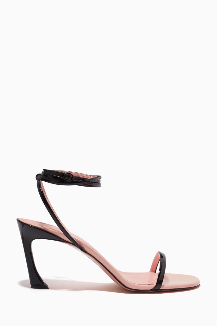 Fade 70 Lace-up Sandals in Vegan Patent-leather, Black