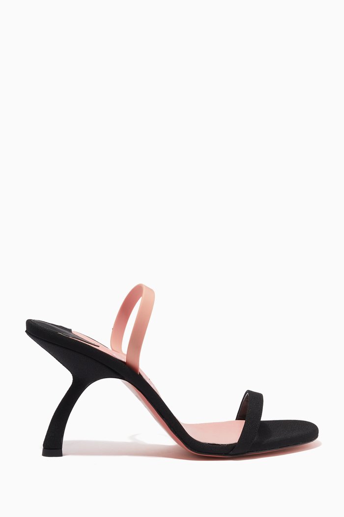 

Izma 85 Sandals in Matte Satin, Black