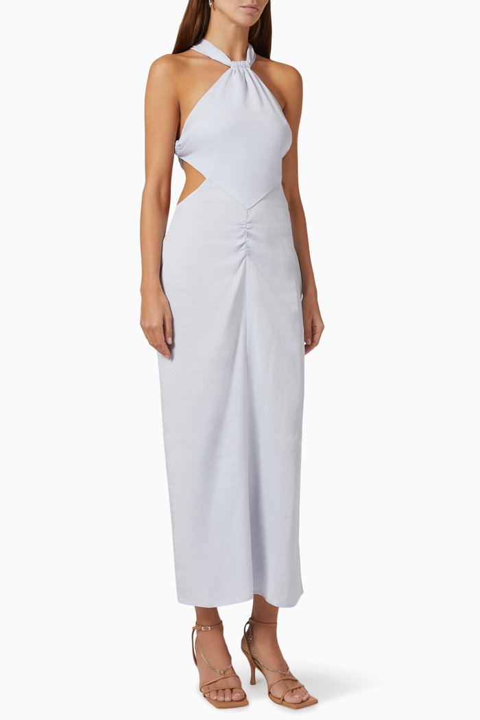 

Kari Handkerchief Midi Dress in Tencel, Blue