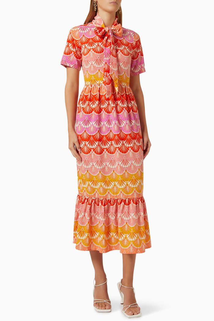 

Scallop Patsy Dress in Georgette, Pink
