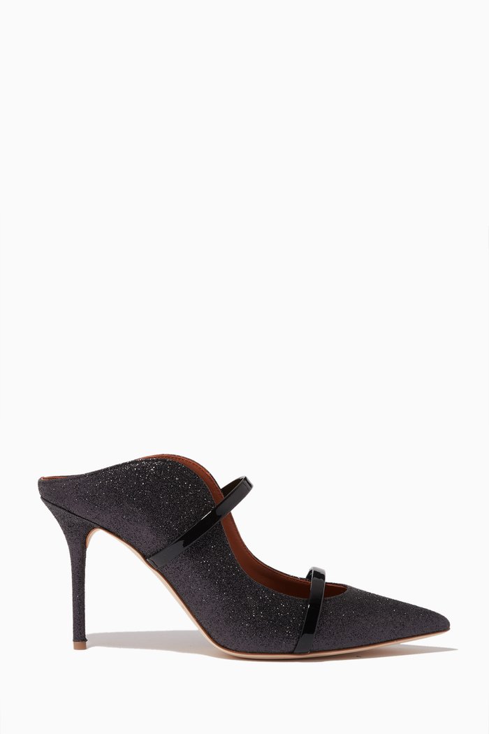 

Maureen 85 Mules in Glitter, Black