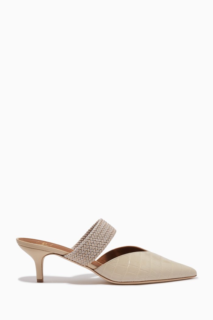 

Maisie 45 Mules in Croc-embossed Leather, Neutral