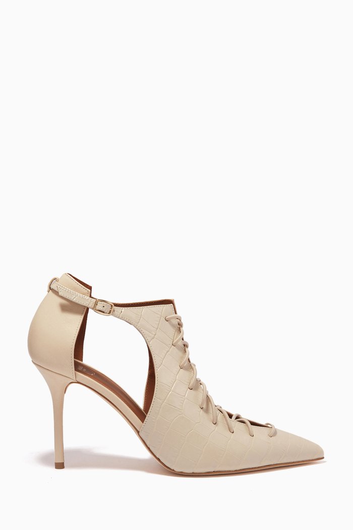 Montana 85 Lace Up Pumps in Nappa Leather, Neutral