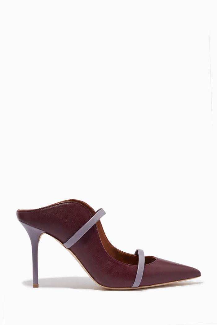 

Maureen 85 Mules in Nappa, Burgundy