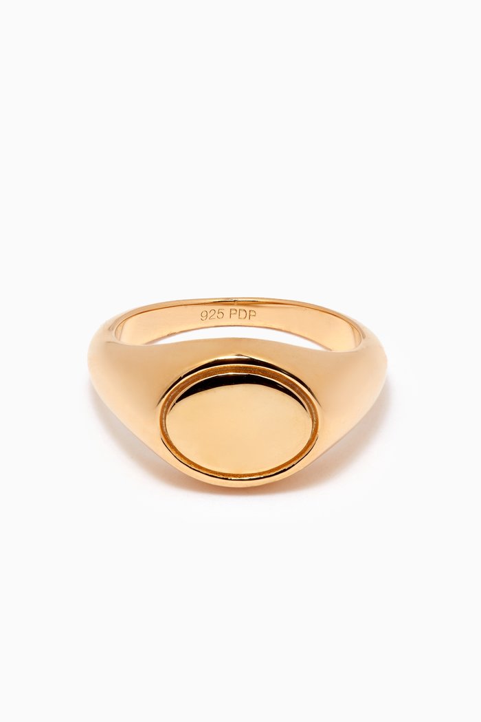 

Stamp Ring in 18kt Gold-plated Sterling Silver