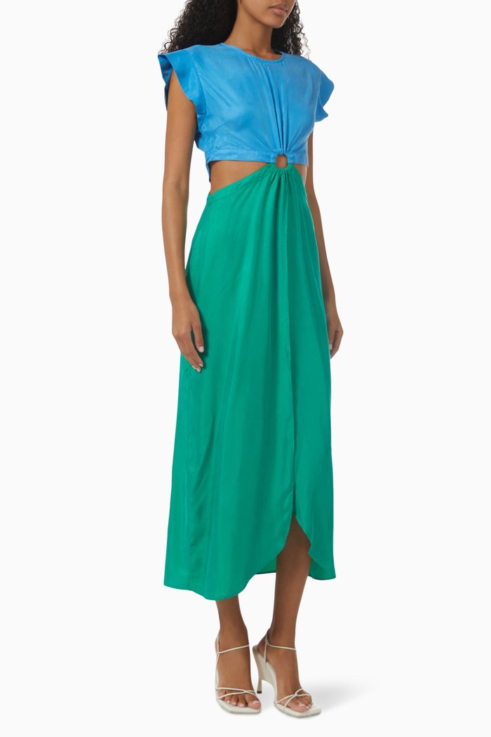 

Grace Two-tone Dress in Cotton, Multicolour