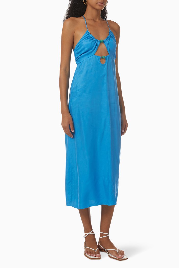 

Grace Cut-out Bead Slip Dress, Blue
