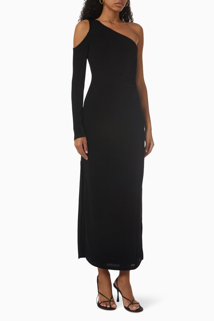 

Beth Cut-out Maxi Dress in Stretch Jersey, Black