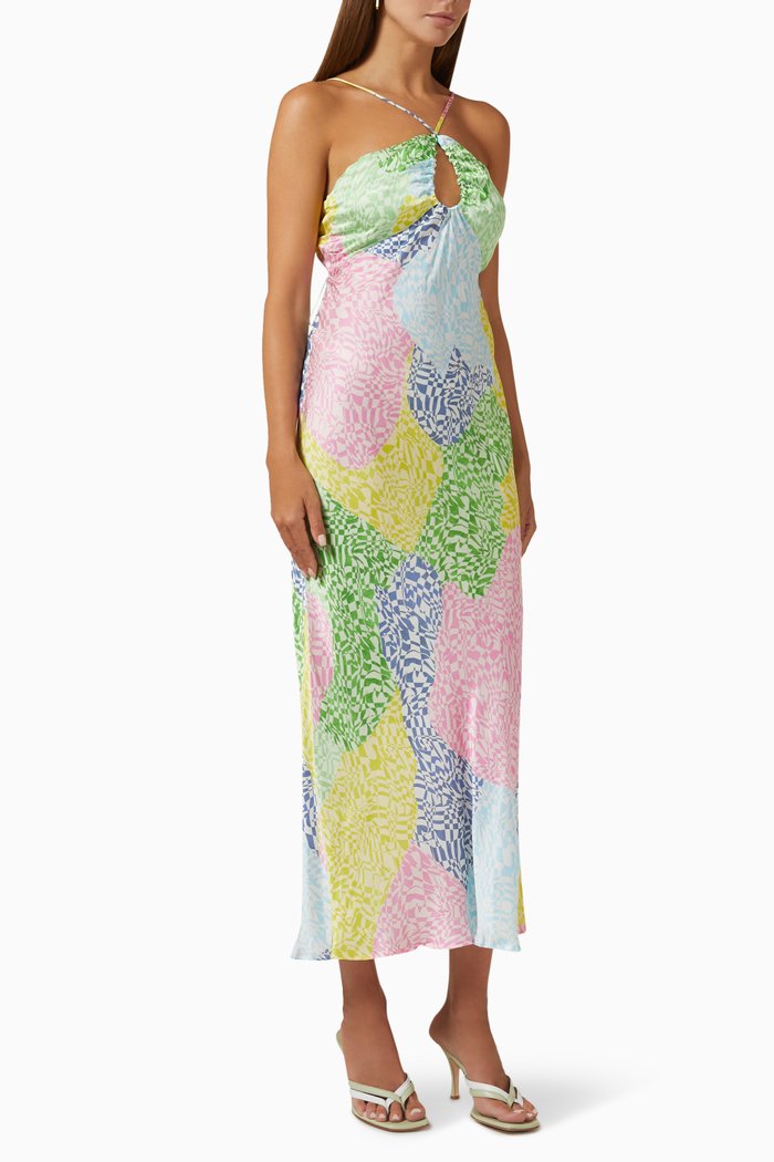 

Splice Keyhole Slip Dress in Viscose Blend, Multicolour