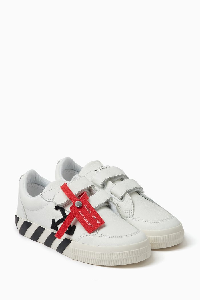

Velcro Vulcanized Low-top Sneakers in Leather, White