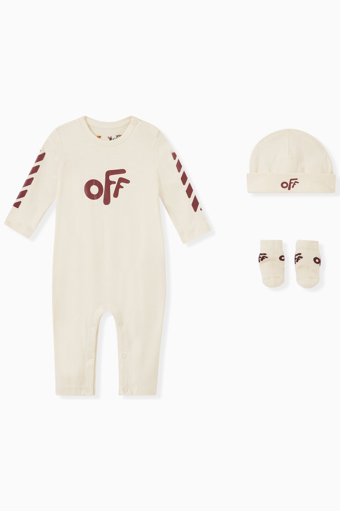 

Logo Romper Set in Cotton, White