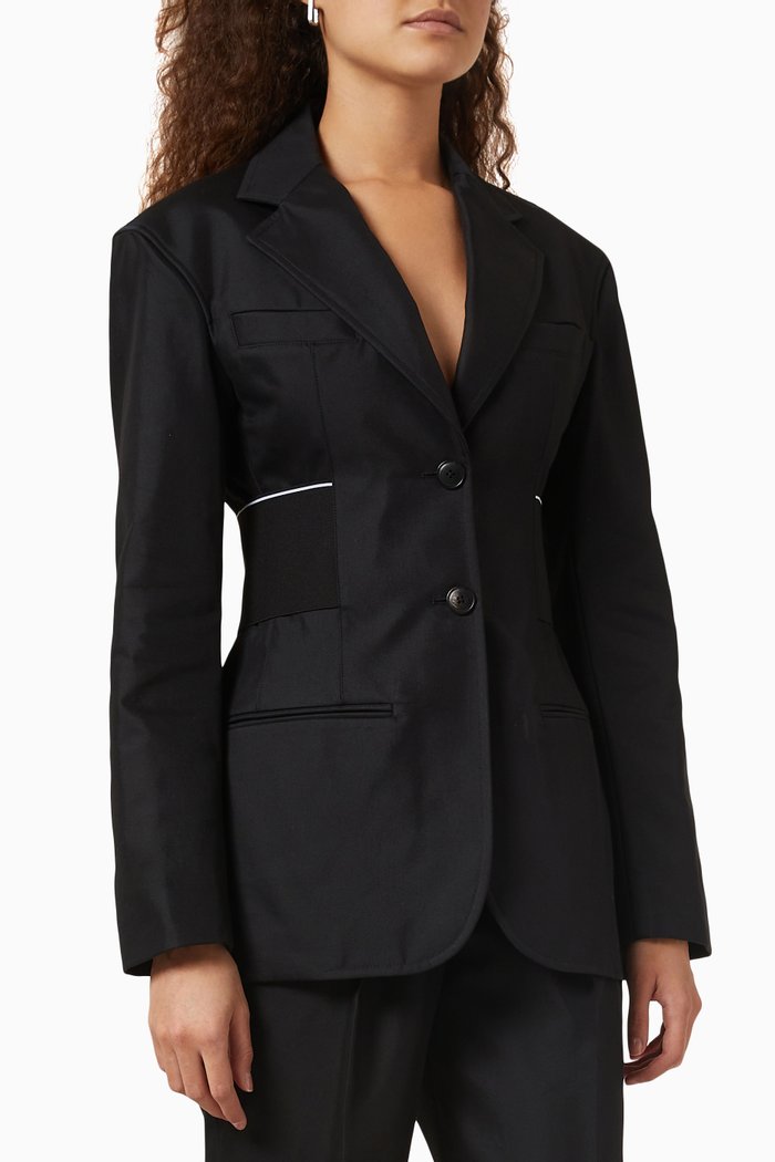 

Elastic Logo Blazer in Cotton, Black