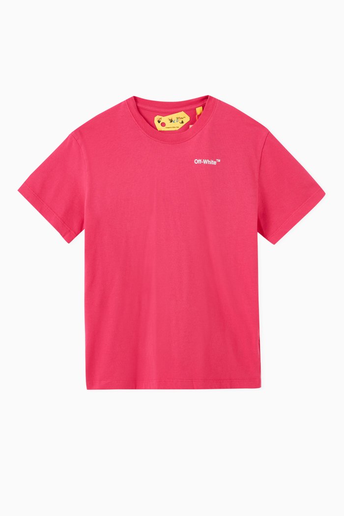 

Arrow Print T-Shirt in Cotton, Pink