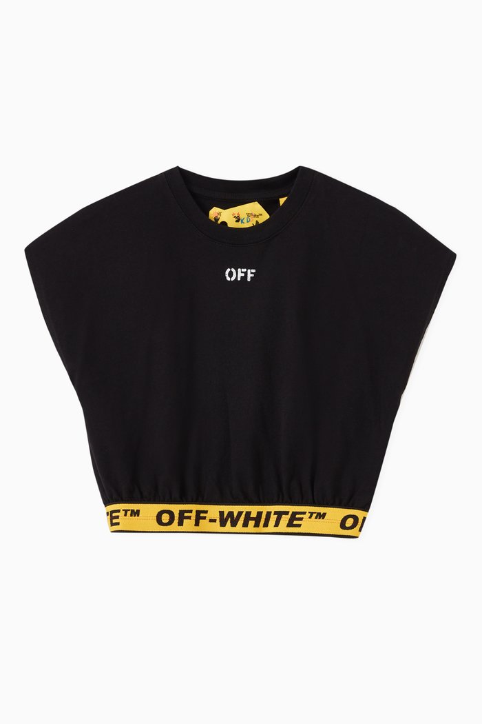 

Logo Tape Crop Top in Jersey, Black