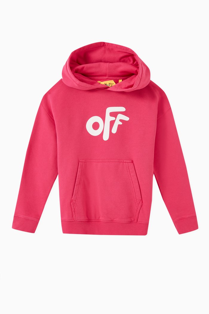 

Logo Print Hoodie in Jersey, Pink