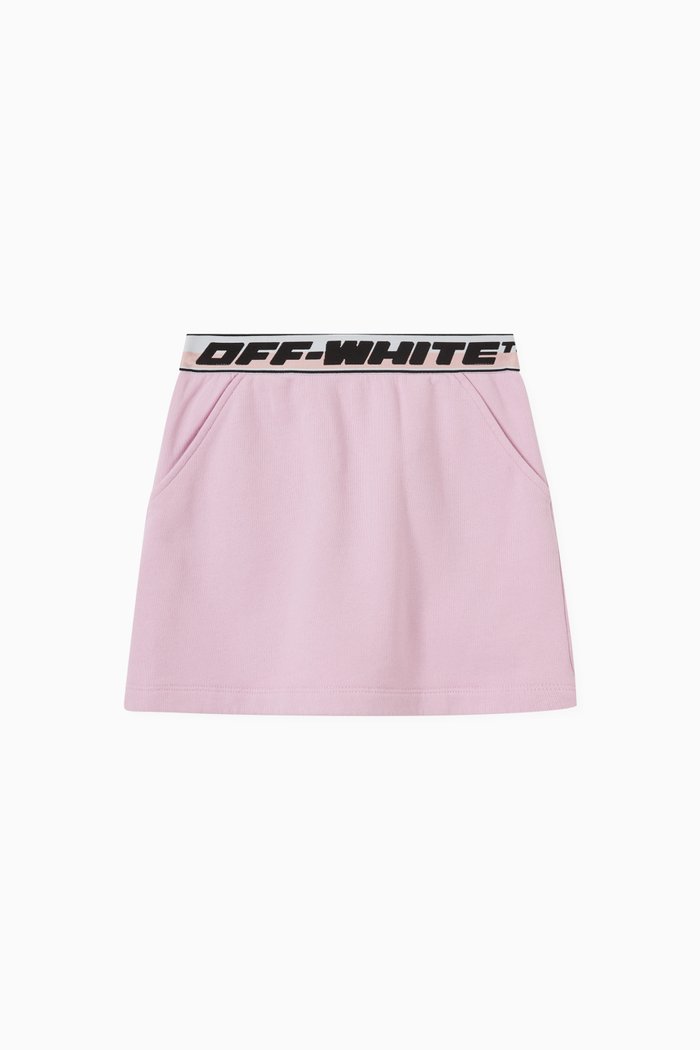 

Logo Band Sweat Skirt in Cotton, Pink