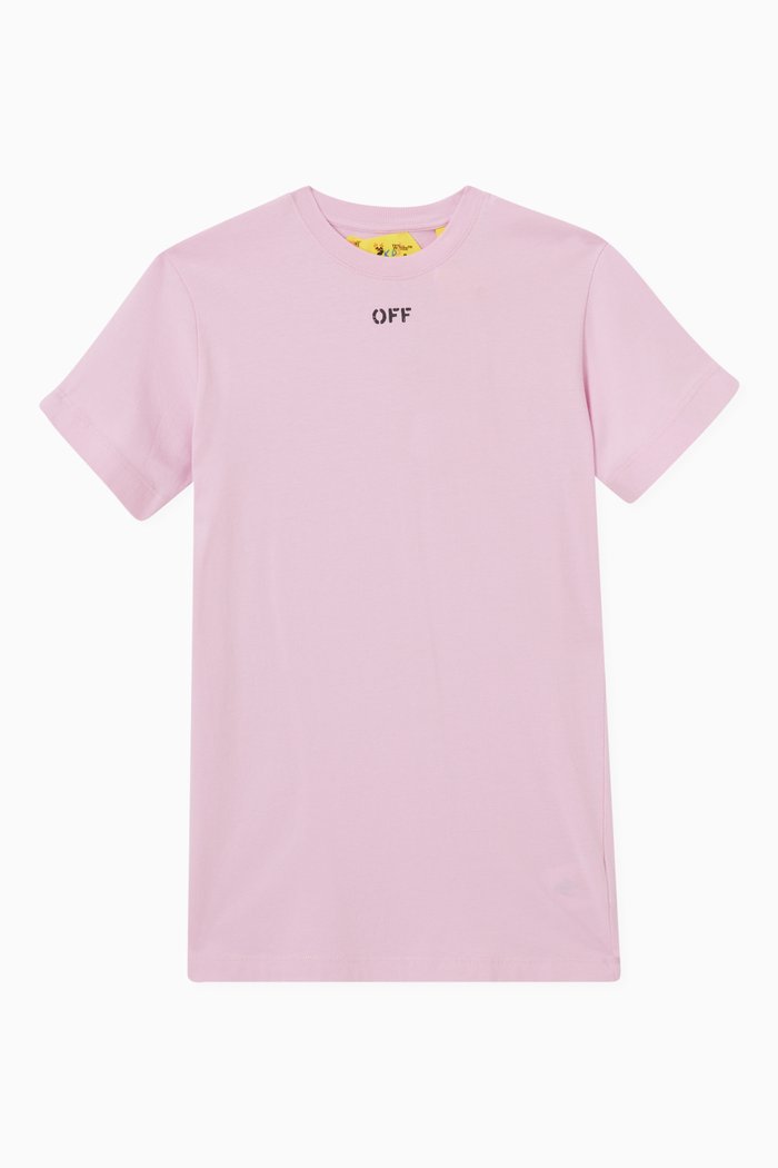 

Logo Stamp T-shirt Dress in Cotton, Pink