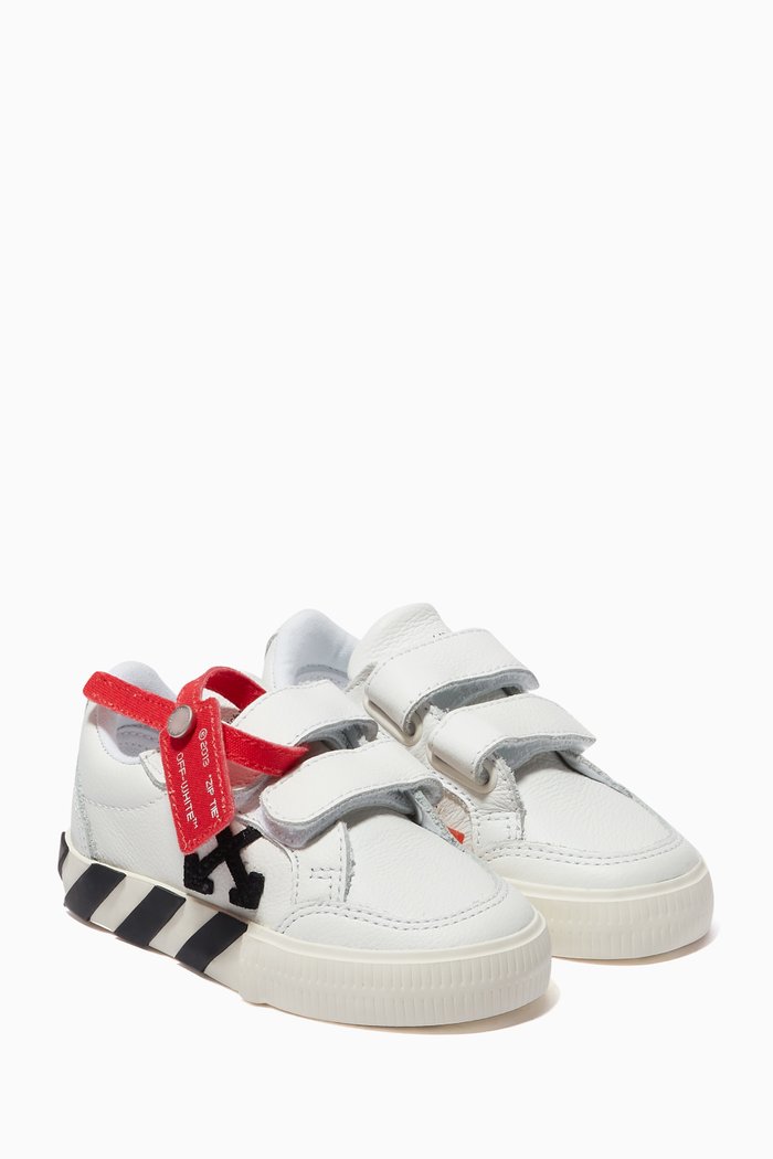 

Velcro Vulcanized Low-top Sneakers in Leather, White