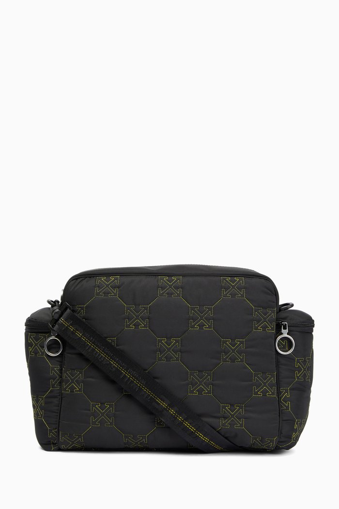 

Arrows Embroidered Changing Bag in Fabric, Black