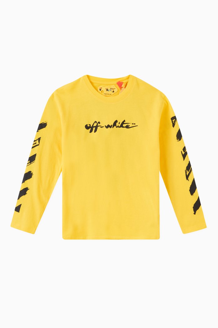 Logo Script T-Shirt in Jersey, Yellow
