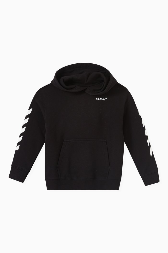 

Arrows Print Hoodie in Cotton, Black