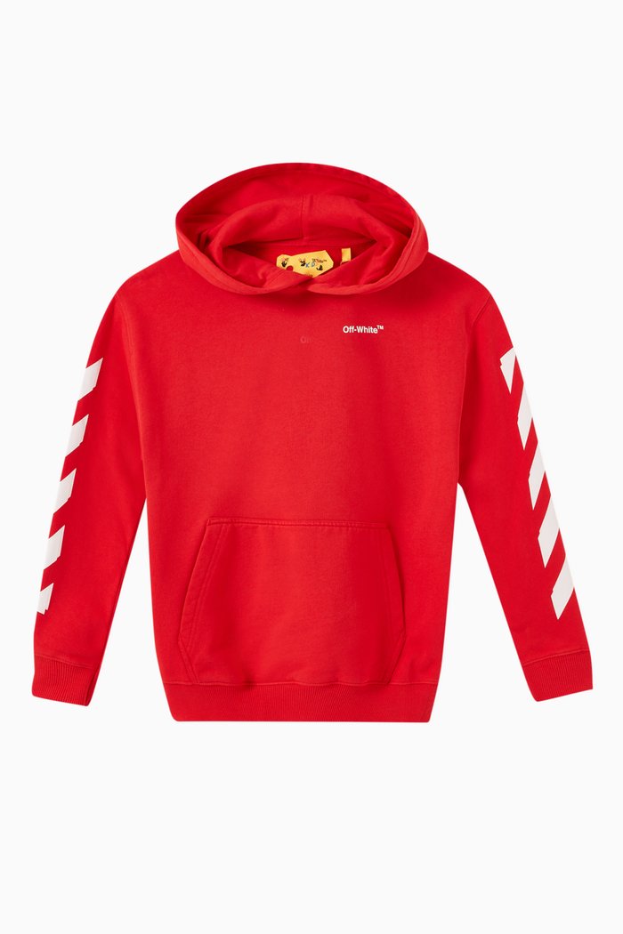 

Arrows Print Hoodie in Cotton, Red