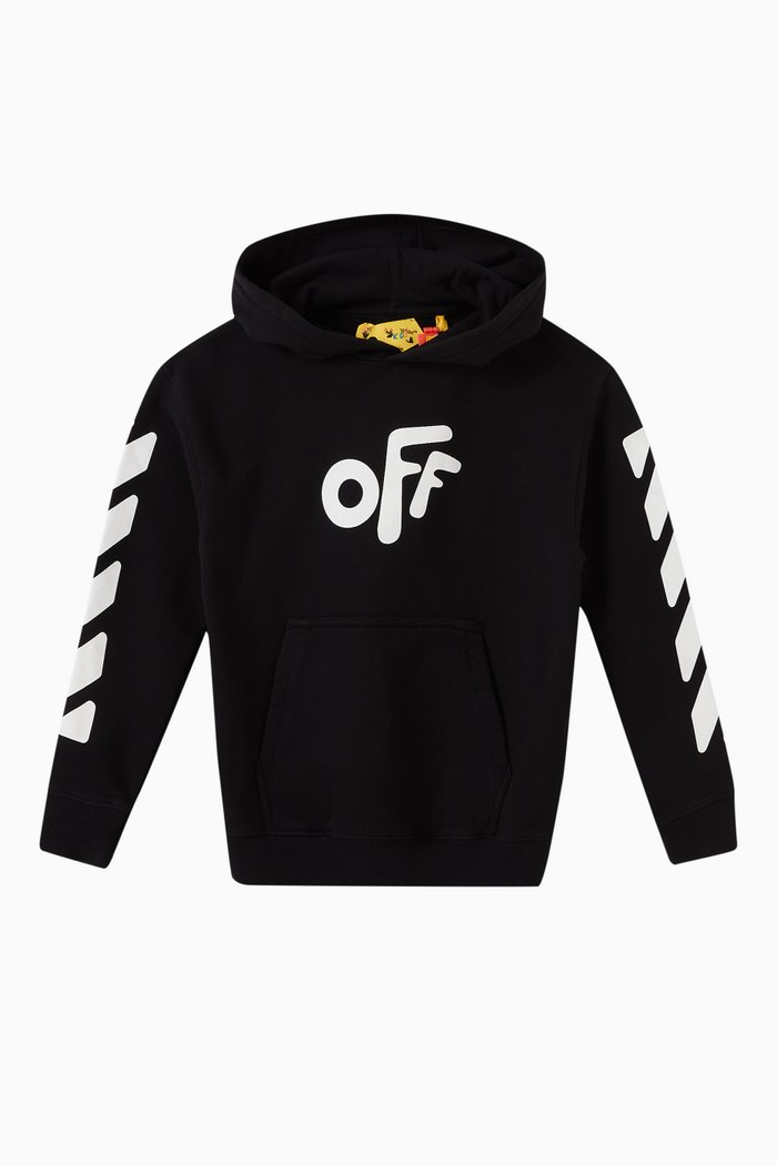 

Arrows Print Hoodie in Cotton, Black