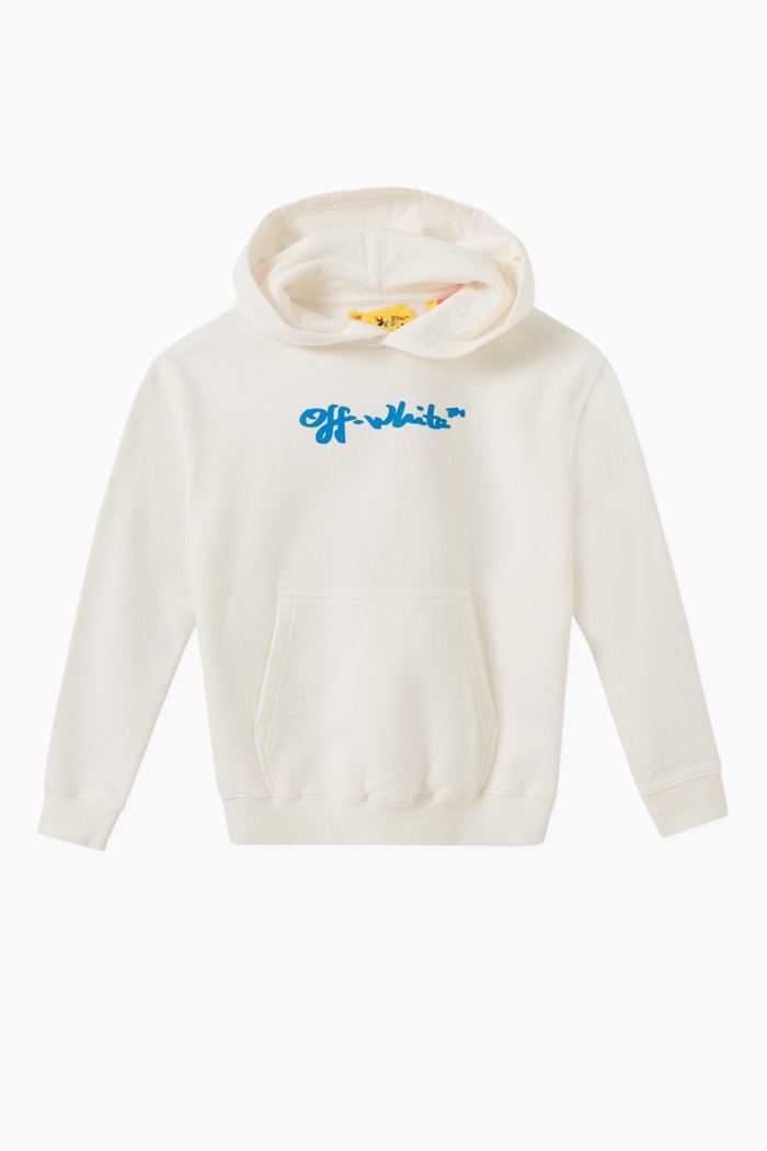 

Logo Script Hoodie in Cotton, White