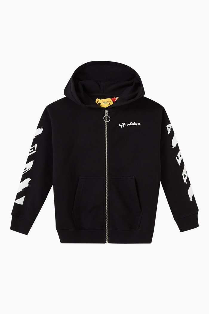 

Logo Script Hoodie in Cotton, Black