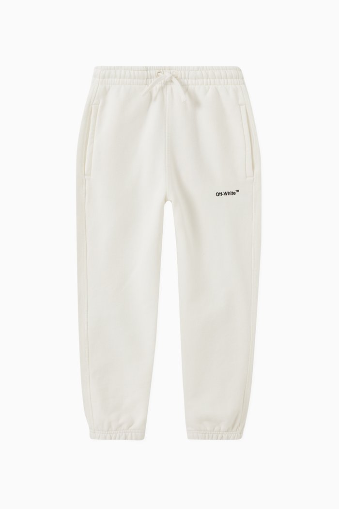 

Arrows Print Sweatpants in Cotton, White