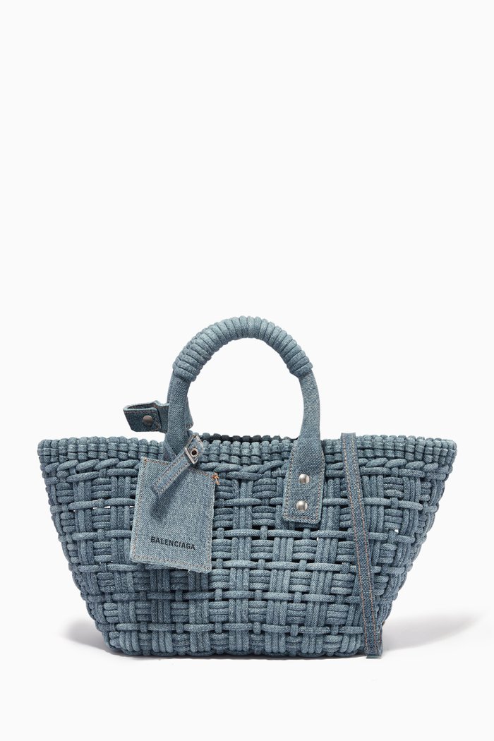 Bistro XS Basket in Washed & Frayed Denim, Blue