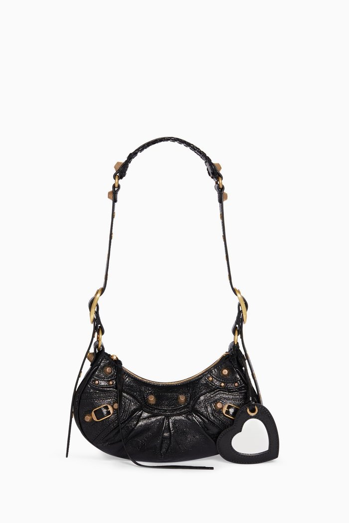 

Le Cagole Small Shoulder Bag in Arena Lambskin, Black