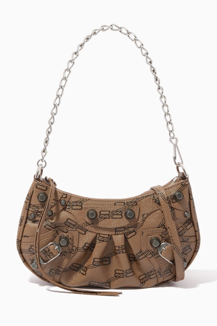 

Le Cagole Mini Purse with Chain in BB Monogram Canvas, Neutral