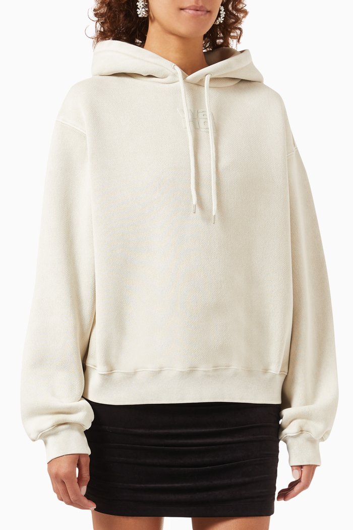 

Puff Paint Logo Hoodie in Terry, Grey