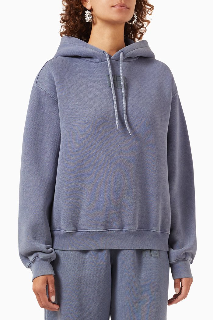 

Puff Paint Logo Hoodie in Terry, Grey