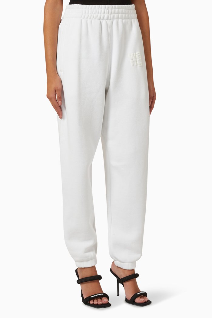 

Puff Logo Sweatpants in Cotton Terry, White
