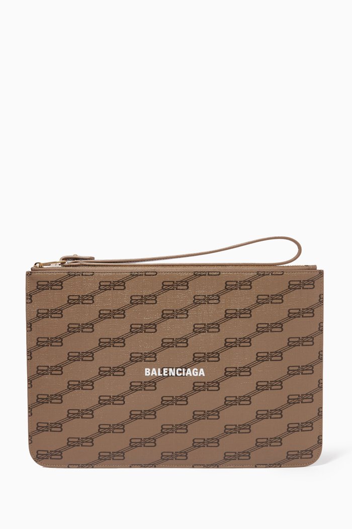 

Cash Pouch M with Handle in BB Monogram Canvas, Neutral