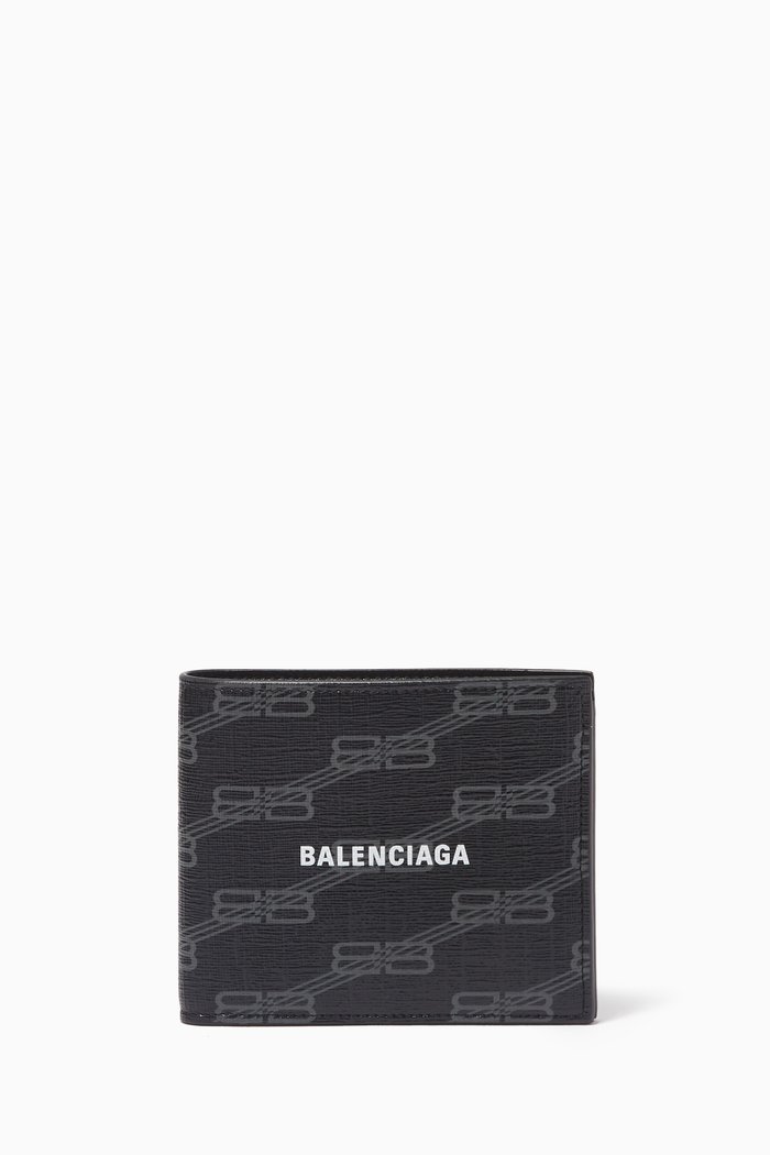 

Cash Square Folded Wallet in BB Monogram Canvas, Black