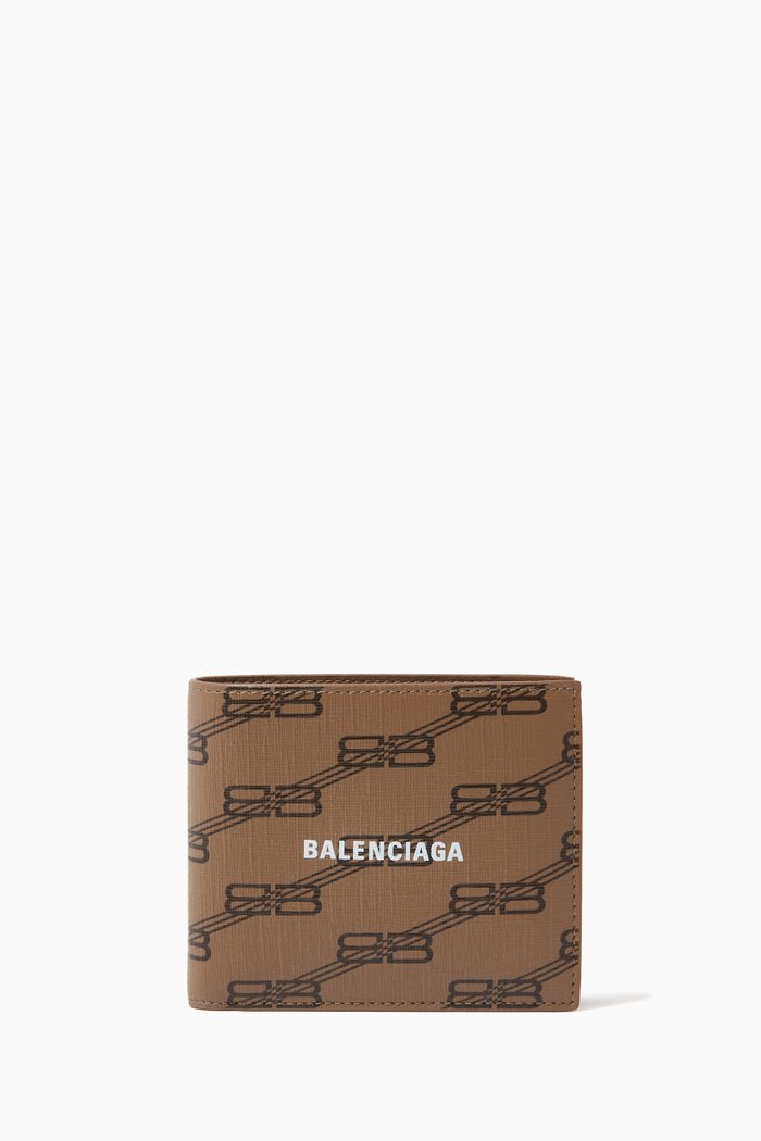

Cash Square Folded Wallet in BB Monogram Canvas, Neutral