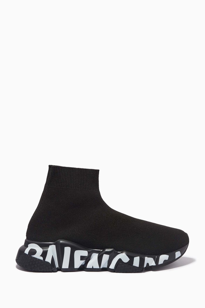 

Speed Graffiti Sneakers in Technical Knit, Black