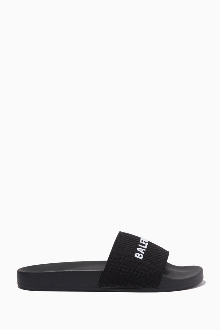 

Logo Pool Slides in Rubber, Black
